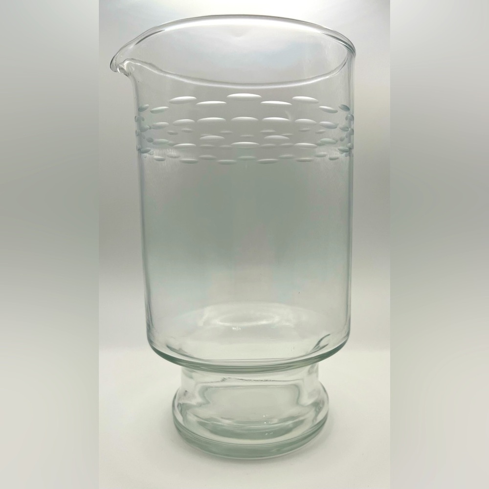 VTG Princess House Glass Etched Pattern Martini Pitcher